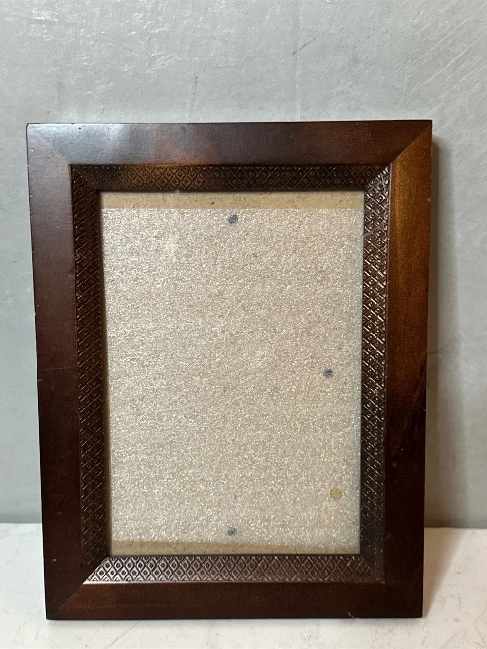 Wood Picture Frame ETCHED Border.. .. For 5 X 7” Picture